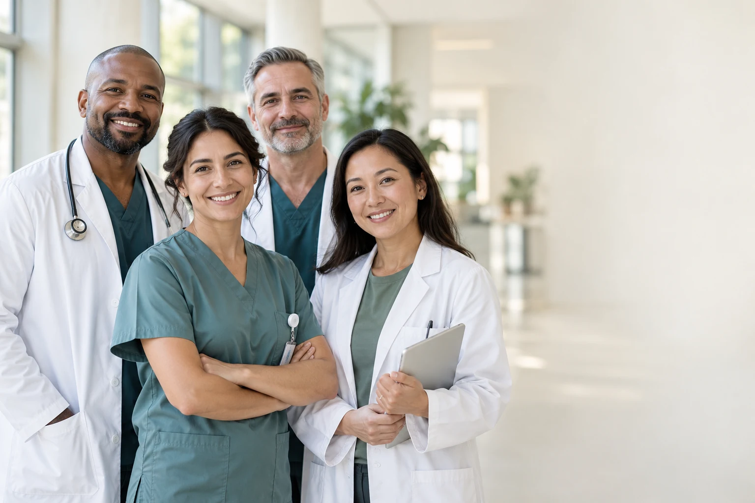 Healthcare professionals working together