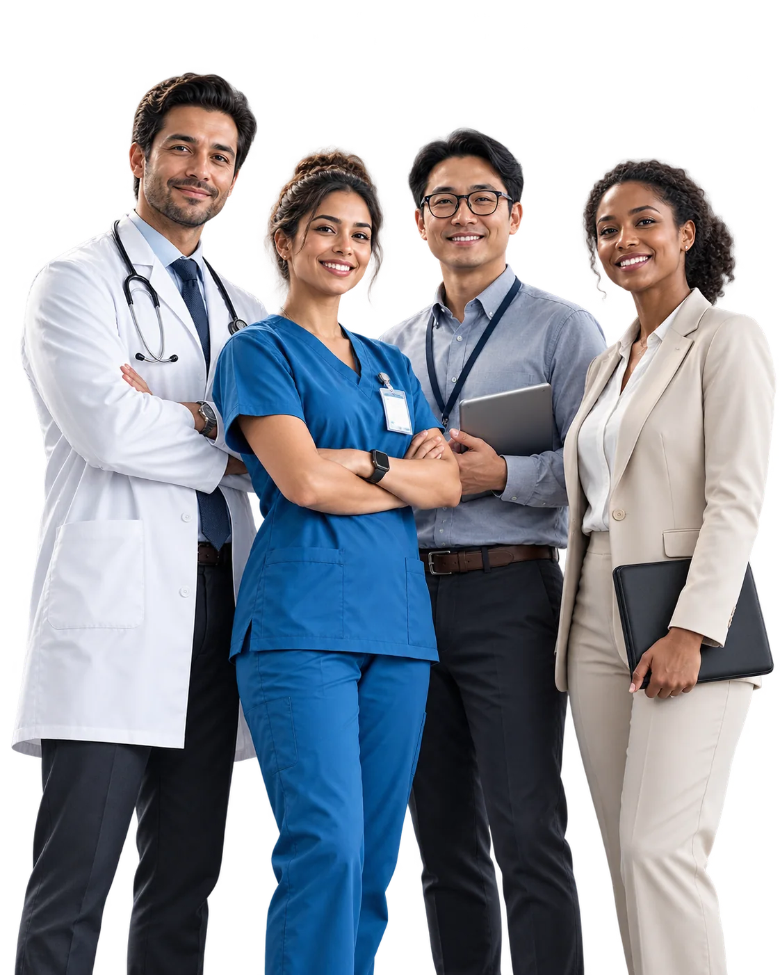 Healthcare professionals working together